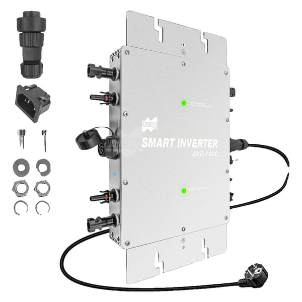 Mars Rock 1400W Aurinkoverkkoon Liitettävä Mikroinvertteri, IP65 Vesitiivis, MPPT Teknologia,1400W DC22-50V, AC 230V, DC 22-50V