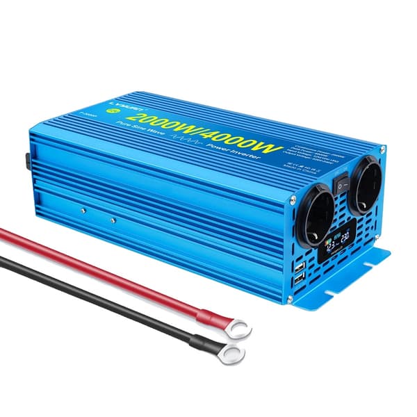 Ren Sinuskurve Inverter, 2000W Kontinuerlig Effekt, 4000W Spidseffekt,4KW 12V 220V 50HZ EU