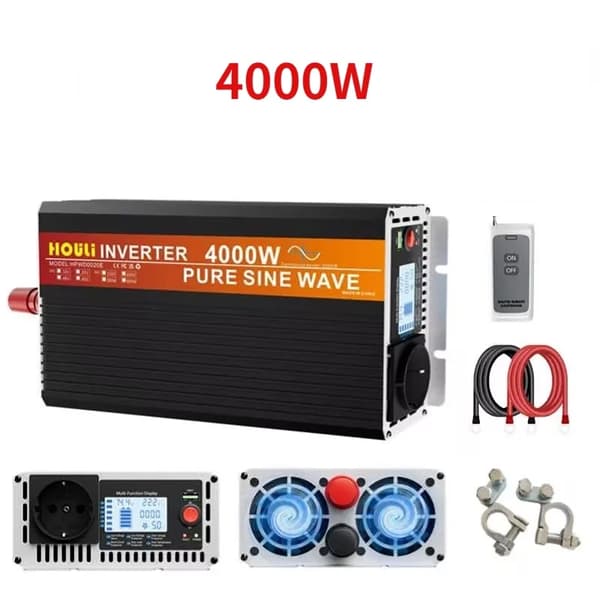 HOULI Inverter, 6000W, Effektiv Energi Håndtering,4000W, 12V-220V