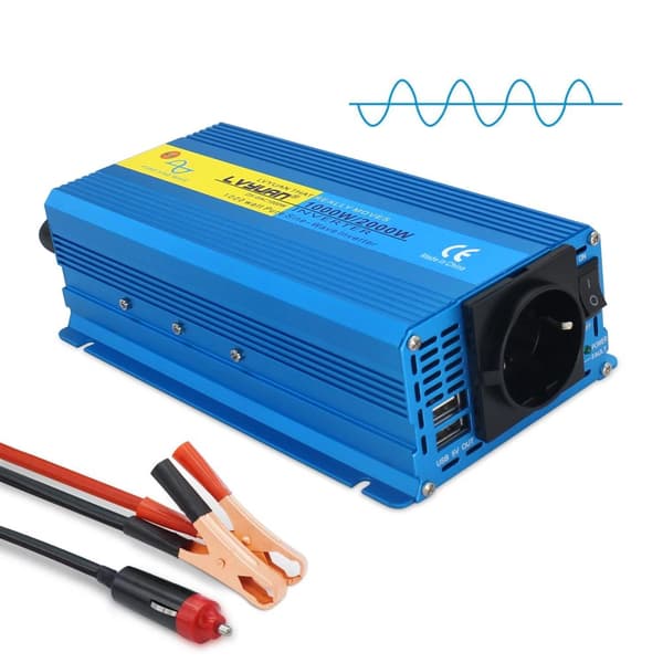 Effektomvandlare, 1000W-2600W toppkraft, ren sinusvåg utgång,12V 220V 2000W