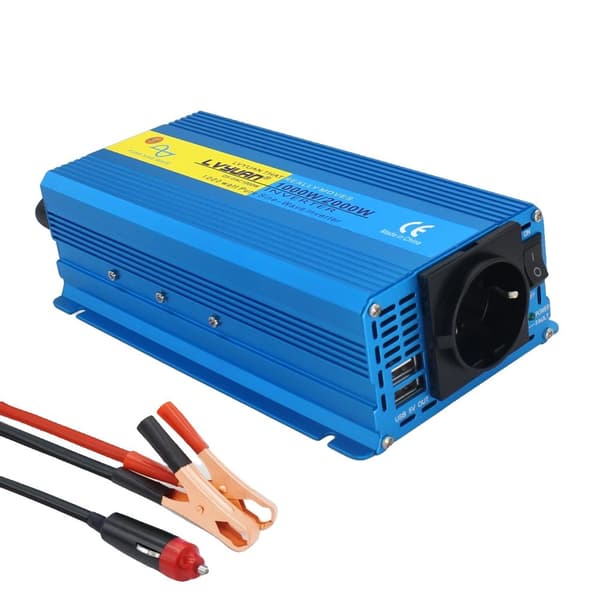 Effektomvandlare, 1000W-2600W toppkraft, ren sinusvåg utgång,12V 220V 2000W
