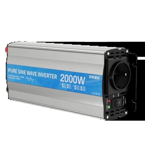 HOULI Puhdas Sinimuotoinen Invertteri, Jatkuva Teho 2000W-6000W, Syöttö 12V/24V,2000W-12V-220V