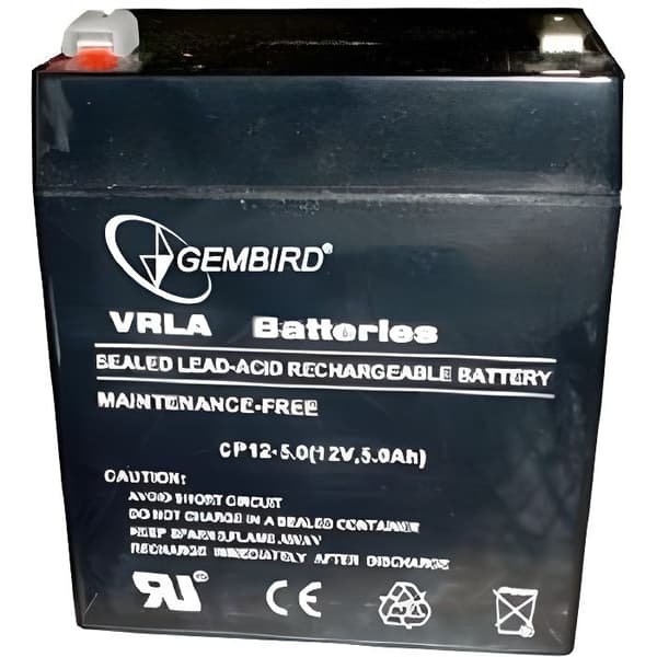 Batteri - Gembird - 12V - 5Ah - Försluten Blysyra (VRLA) - Svart - 1,6 kg