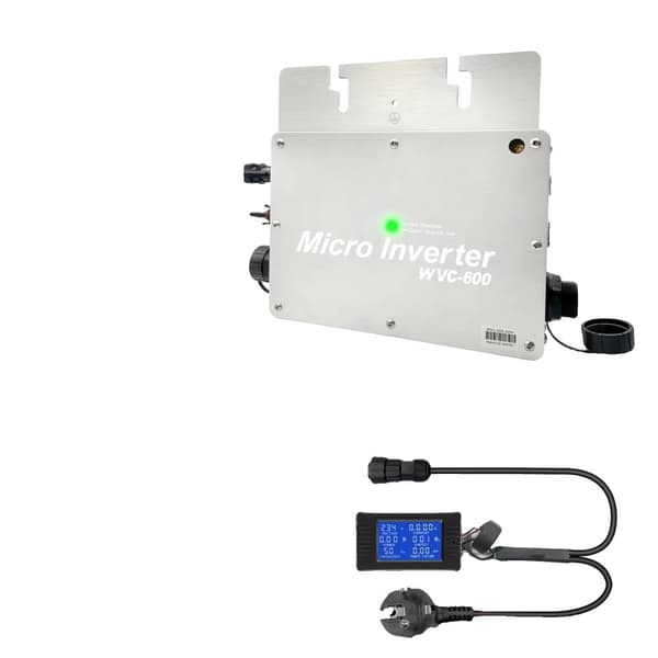 Aurinkomikroinvertteri, 600W Teho, IP65 Vesitiivis Suunnittelu,WVC-600W LCD-näytöllä, 180-260VAC, 22-50V