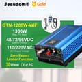 Miniatyrbild 2 av 2: Solcellsnätanslutet växelriktare, 1200W utgångseffekt, ren sinusvågsteknik,PV 55-90V(48V BAT), 1.2KW WIFI Begränsare, 180V-220VAC