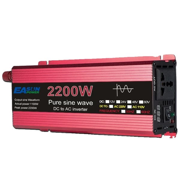 Puhdas sinimuotoinen invertteri, huipputeho vaihtoehdot 1000W-3000W, jatkuva teho 500W-1500W,12V, 2200W, 220v