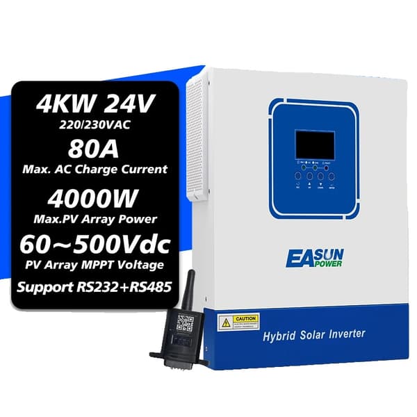 Hybrid Solar Inverter, 2KW - 6.2KW kapasiteetti, jopa 120A latausvirta,SMG II 4K 24V WiFi