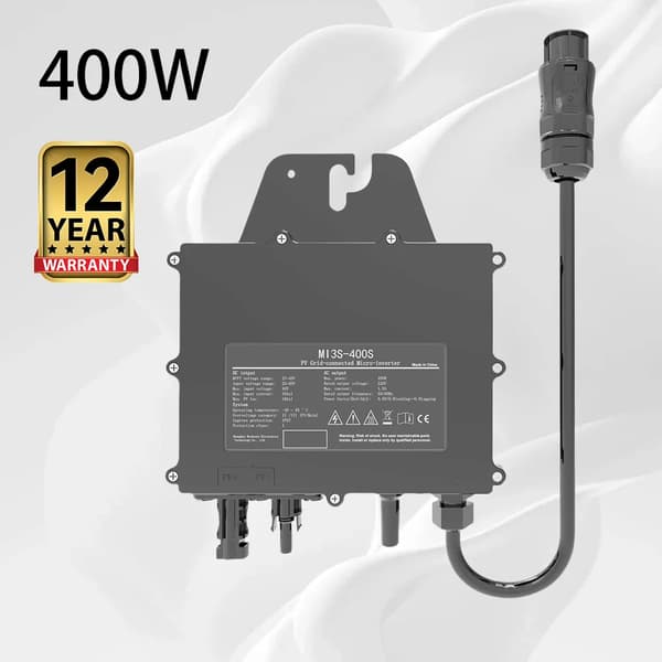Solarmikroinverter, 400W effektudgang, høj effektivitet 97,3%,AC 230V, DC 22-50V, 400W inverter