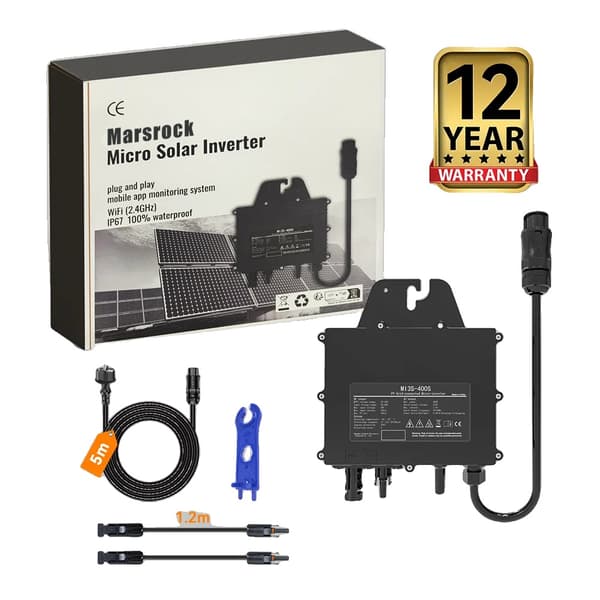 Aurinkoverkkoon liitettävä mikroinvertteri, 400W teho, IP67 vesitiivis muotoilu,AC 230V, 400W Inverter, DC 22-50V