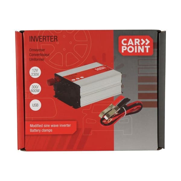 Växelriktare - Carpoint - 300W - 12V till 230V - Färg grå - 1 uttag