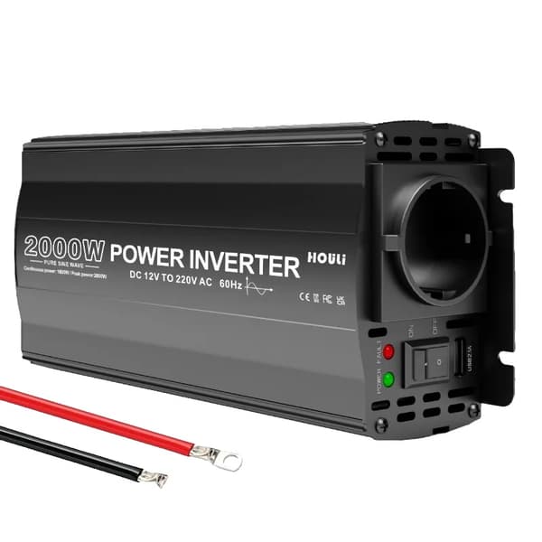 HOULI Strømomformer, Nominel Effekt 6000W, Indgangsspænding DC 12V,2000W-24V-220V-50HZ