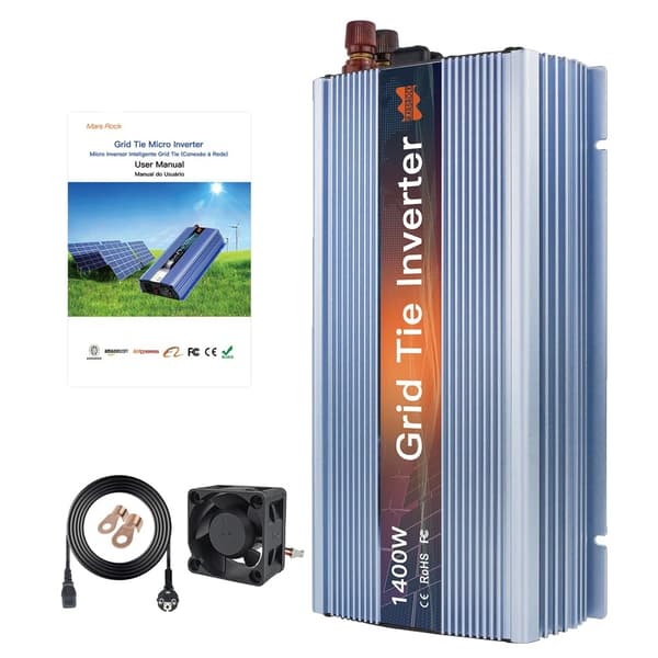 1400W Solkraftsinverter, Avancerad MPPT-teknik, Hållbar design,220V, Blå, 22-50VDC