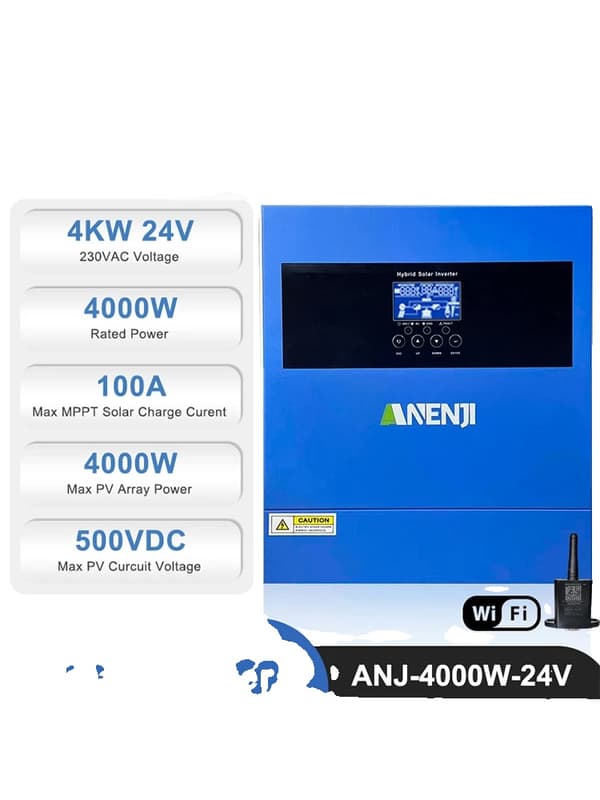 Hybrid Solar Inverter, 6200W Nimellisteho, 120A Aurinkolatausvirta,ANJ-4000W-24V