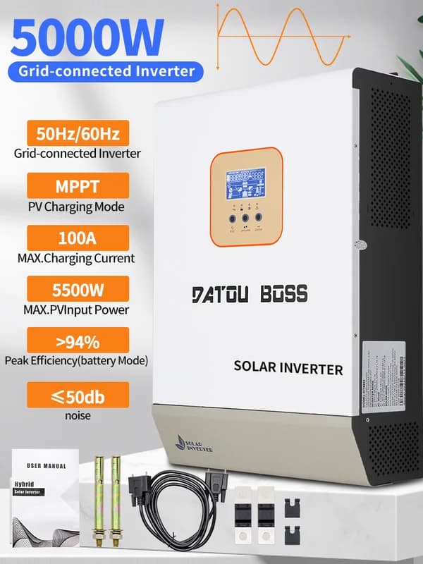 Hybrid sol inverter, 3000W / 6200W output, 24V / 48V input,230V, DT-48V5000W-EU