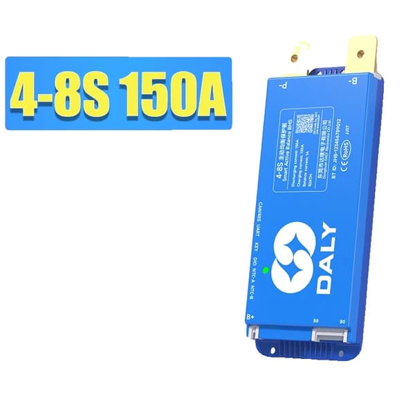 DalyBMS Batteristyringssystem, Indbygget Bluetooth, 150A til 300A Opladningskapacitet,4-8S 150A BMS CAN