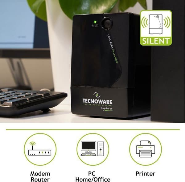 Inverter - Tecnoware - ERA PLUS 900 - 900VA - Överspänningsskydd - Autonomi 10 min