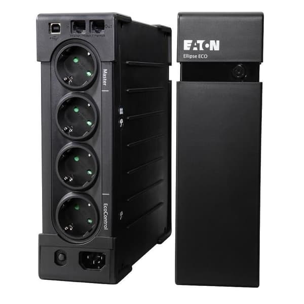 EATON Ellipse EL800USBDIN Standby-inverter - 800VA / 500W - 2U rack / tårn - 220V AC-indgang - 3 x Schuko, 1 x Schuko