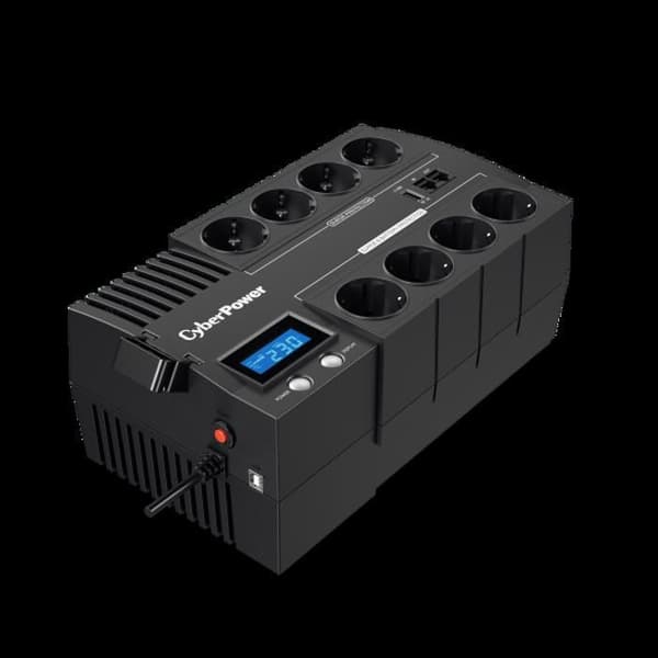 CyberPower BRICs LCD Series BR1000ELCD Power Inverter AC 220-230-240V 600 Watt 1000VA USB-utgångskontakter: 8 Svart