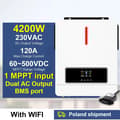 Pikkukuva 2 / 2: Kaksikanavainen aurinkosuuntaaja, 4200W/6200W teho, 120A maksimi latausvirta,4.2KW BMS wifi:llä, 220-240V