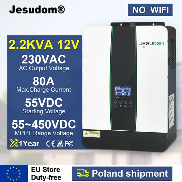 Hybrid Solar Inverter, Teho, MPPT-tekniikka,2.2KVA ei WiFi, 220-240V