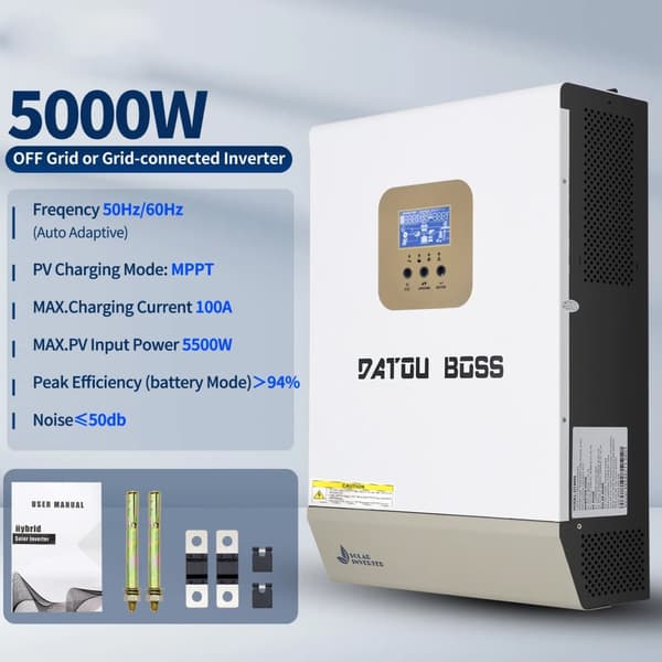 Aurinkosuuntaaja, 5000W - 6200W Teho, MPPT-tekniikka,SP-48V5000W Poissa