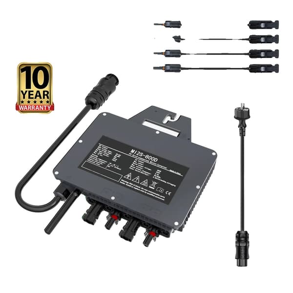 Aurinkomikroinvertteri, 800W Teho, Huippuvirtaustehokkuus 97,3%,AC 230V, DC 22-50V, Invertteri 800W