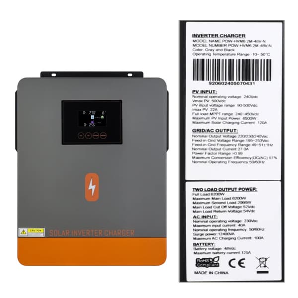 Aurinkohybridimuunnin, aurinkolatausvirta,6.2KW 48V