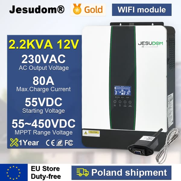 Hybrid Solar Inverter, Teho, MPPT-tekniikka,2.2KVA, 220-240V