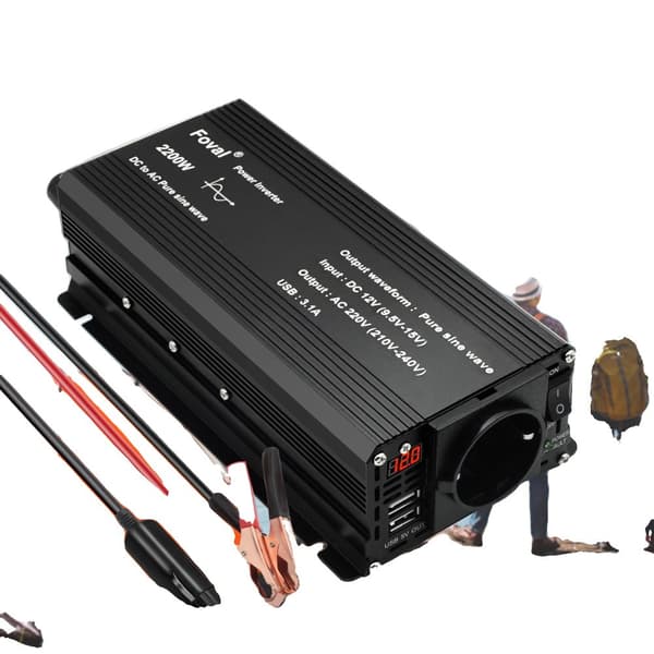 2200W Puhtaan Sinimuotoisen Virran Muunnin, 1100W Jatkuva Teho, USB-lähtö,2200W-12V-220V