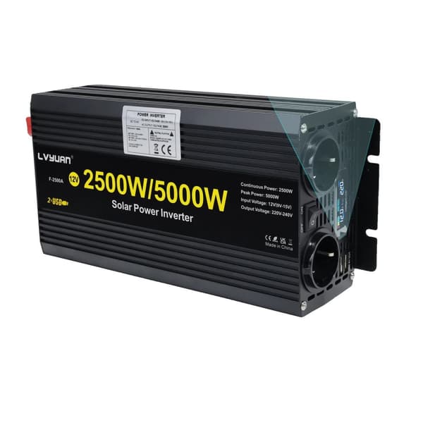 Aurinkosähkön muunnin, 2500W jatkuva teho, 5000W huipputehon lähtö,5000W-12V-220V-50hz
