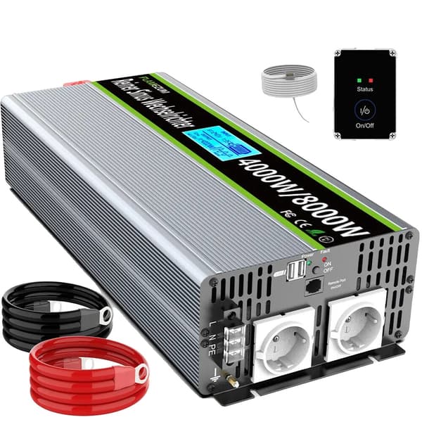 Aurinkosähkön muunnin, puhdas sinimuotoinen lähtö, 4000W jatkuva teho,24V 230 V 4000W