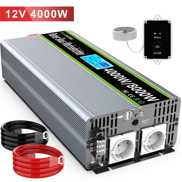 Aurinkosähkön muunnin, puhdas sinimuotoinen lähtö, 4000W jatkuva teho,12 V 230 V 4000W