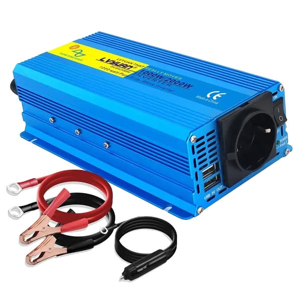 Ren sinusvågsomvandlare, toppeffekt 2200W, nominell effekt 1100W,1000W kontinuerlig