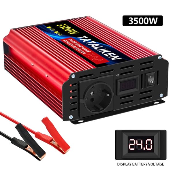 Puhdas sinimuotoinen invertteri, 12V DC - 220V AC, useita tehovaihtoehtoja,3500W 12V