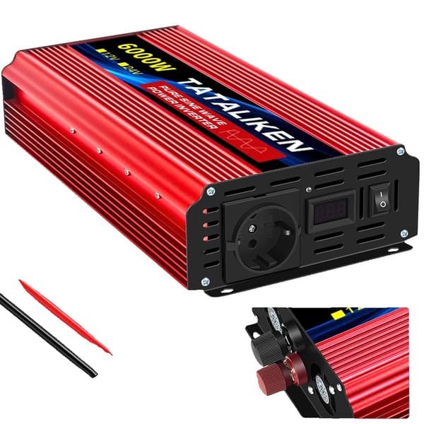 Puhdas sinimuotoinen invertteri, 12V DC - 220V AC, useita tehovaihtoehtoja,6000W 12V