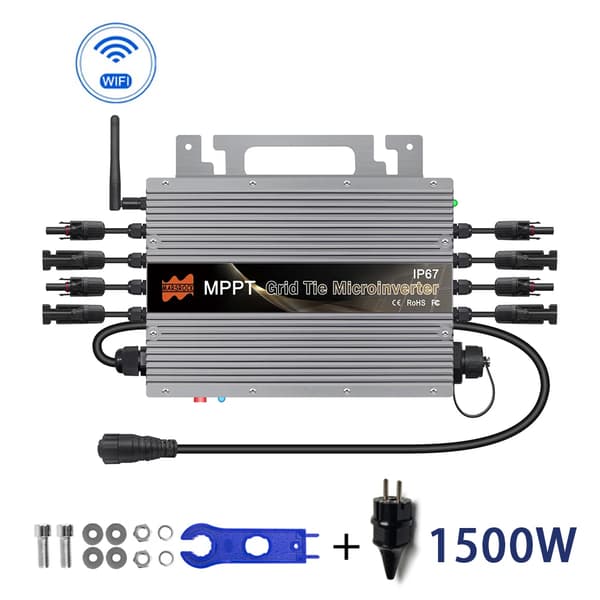 Mikro Nettilknytningsomformer, 1500W Effektudgang, WIFI Kommunikation,22-60VDC, 80-260VAC, 1500W