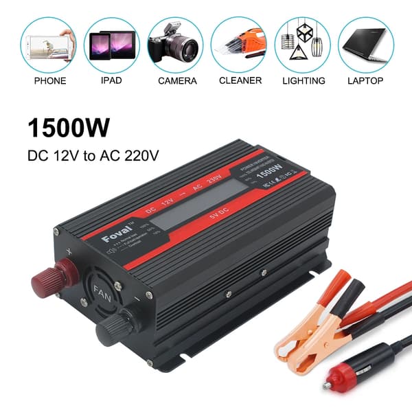 1500W Tehoinvertteri, Muokattu Sinusaalto Ulostulo, Kaksois-USB Lataus,1500W-12V-220V