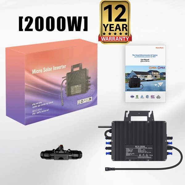 Solomvandlare, 2000W effektutgång, IP67 vattentålig design,AC 230V, DC 22-50V, Inverter 2000W