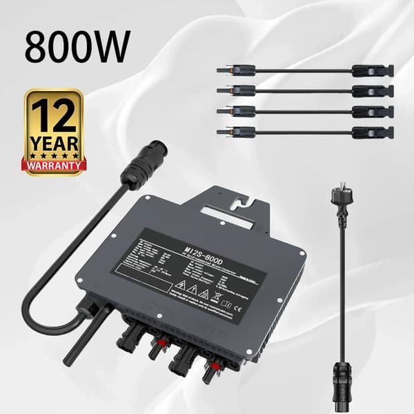 Aurinkomikroinvertteri, 800W Teho, IP67 Vesitiivis,22-50V, 800W Muunnin, 230V