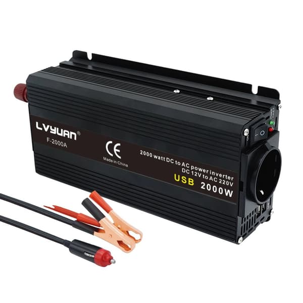 Auton virtamuunnin, 12V:sta 220V/230V:iin lähtö,2000W