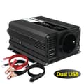 Miniatyrbillede 1 af 2: Bilstrømomformer, 350W kontinuerlig effekt, dual USB-udgange,500W-12v-220v