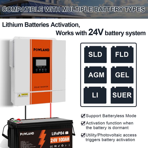 Hybrid sol inverter, 4000W MPPT, 24V ren sinuskurve,ISolar-SMG-II-4KW-WiFi