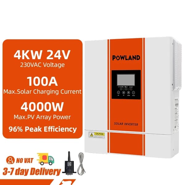 Hybrid sol inverter, 4000W MPPT, 24V ren sinuskurve,ISolar-SMG-II-4KW-WiFi