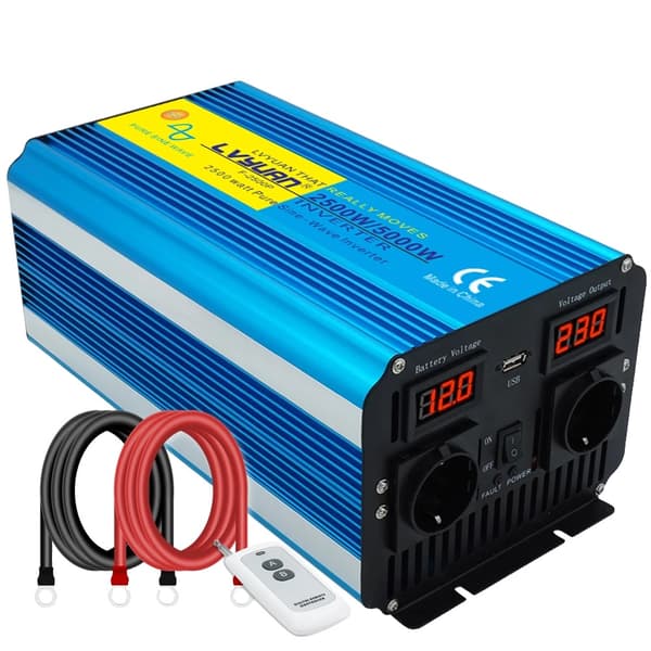 Ren Sinuskurve Inverter, 2500W Kontinuerlig Effekt, 5000W Spidseffekt,5000W-12v-220v