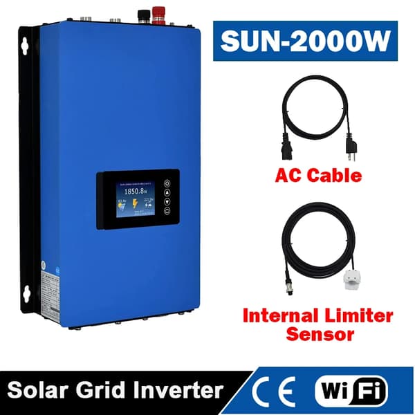 Solcelleinverter, Effektiv energistyring, Brugervenlig LCD-skærm,DC 45-90V, Ingen Wifi, AC190-260V