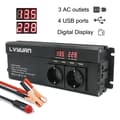 Pikkukuva 2 / 2: 2600W Tehoinvertteri, 3 AC-pistoketta, 4 USB-porttia,12 V 2600W Musta EU