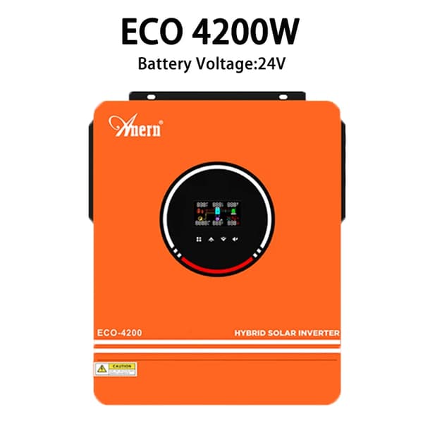 Hybrid Solar Inverter, 3200W & 4200W Teho, Kaksois-PV Syöttö,WiFillä, 4,2 kW 24 V