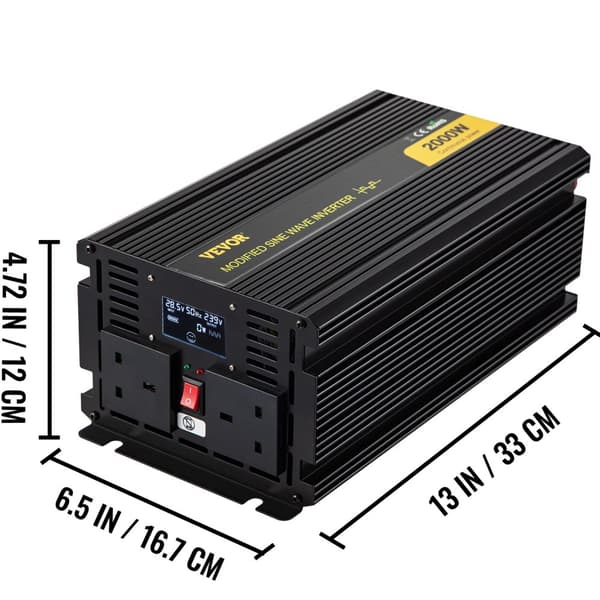 Muokattu sinimuotoinen invertteri, LCD-näyttö, LED-indikaattorit,2000W DC24V AC240V