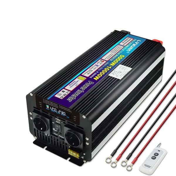 Inverter, 5000W Nominell Effekt, 10000W Spänningspuls,12V-220V-50Hz-EU