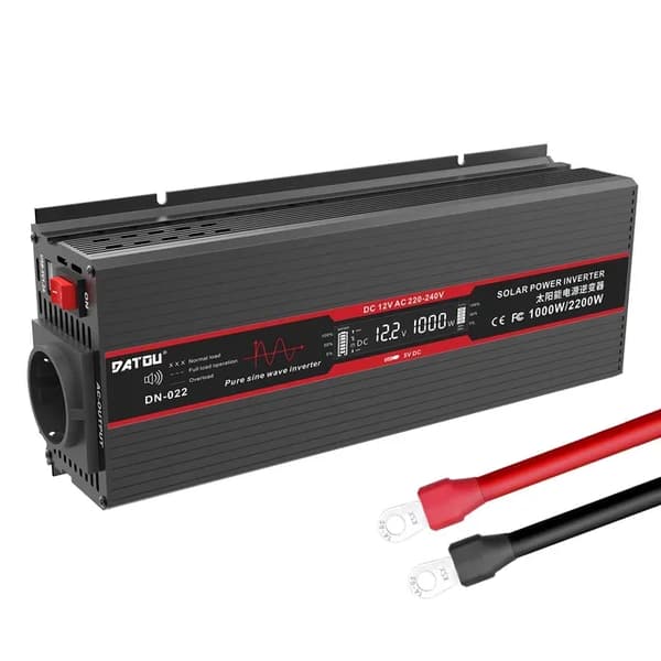 Puhdas sinimuotoinen invertteri, 1800W jatkuva teho, 90% muunnosvaikutus,AC220-240V, DC12V, DNB-12V1000W